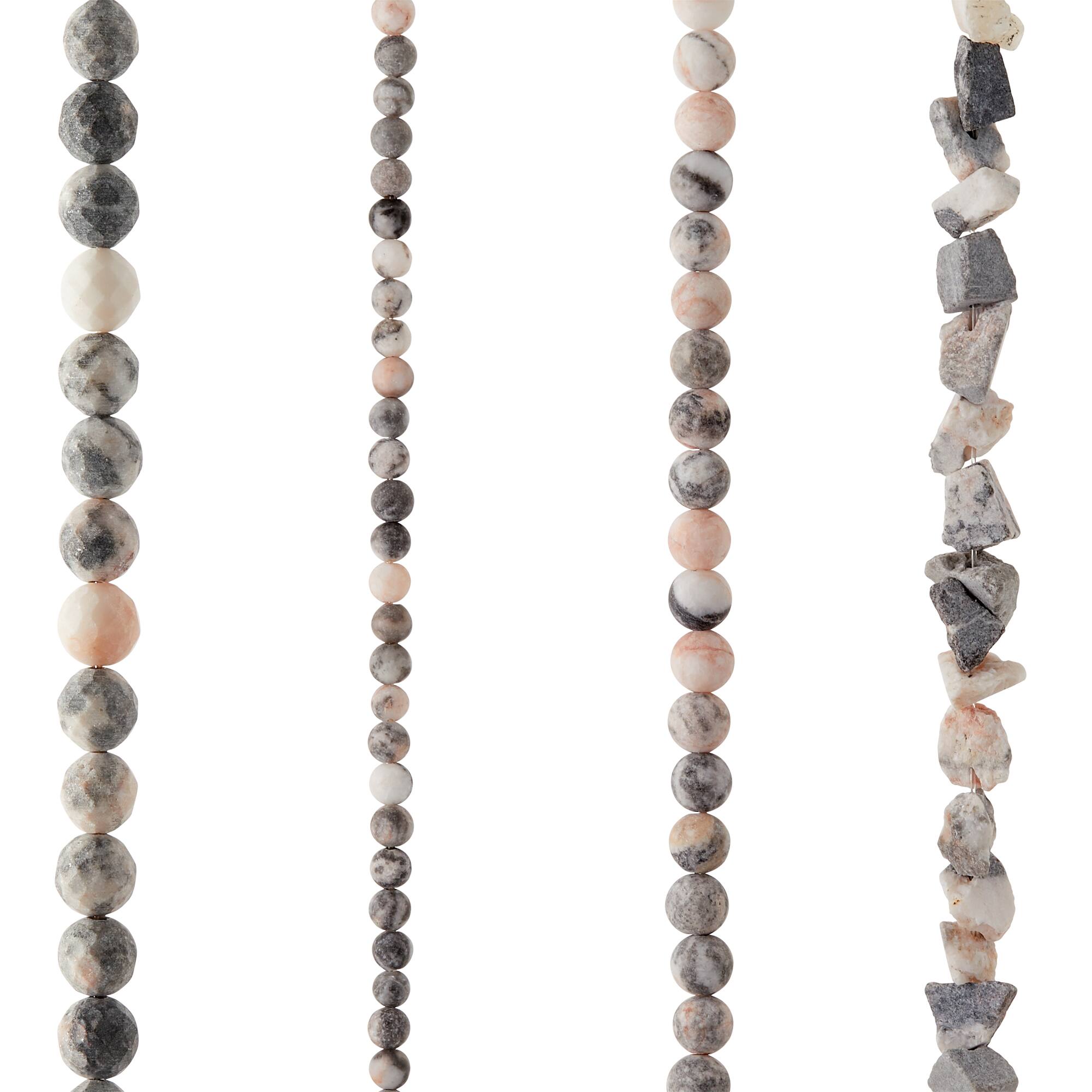 Matte Pink Zebra Stone Beads Value Pack by Bead Landing™